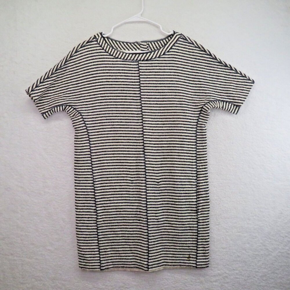 Juicy Couture Womens Small Blue White Stripe Gold Thread Pockets Lined Logo‎